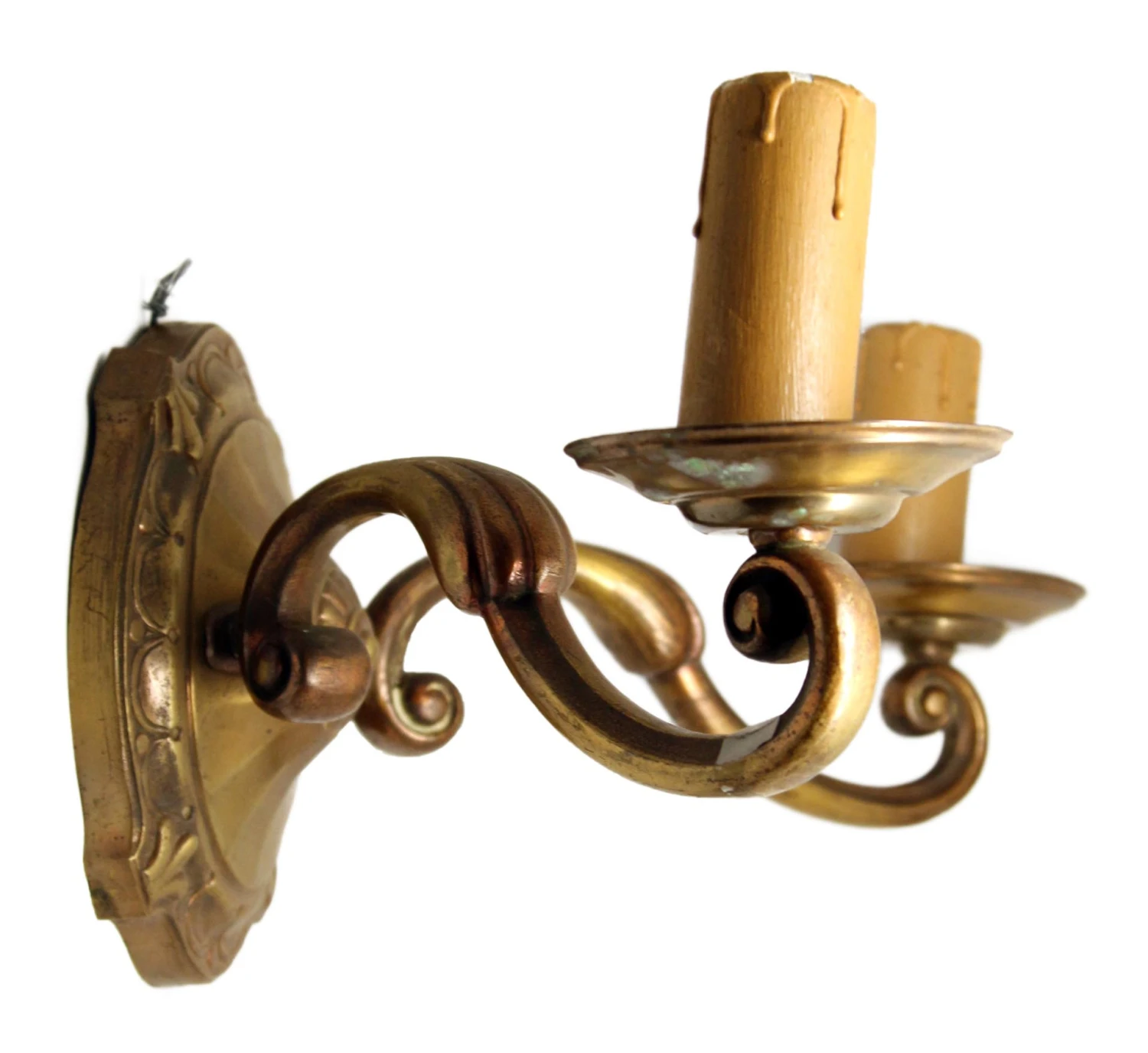 Pair Of Large Art Nouveau Bronze Double Arm Wall Sconces 8 Pair Of Large Art Nouveau Bronze Double Arm Wall Sconces - Image 6