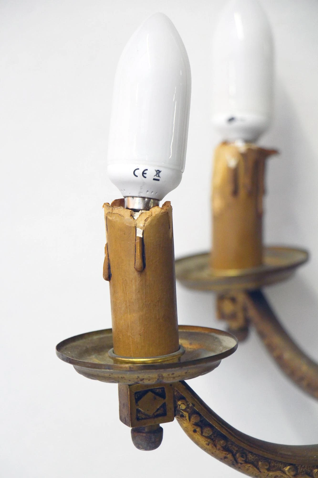 Art Deco French 5 Light Cast Bronze Chandelier 6 Art Deco French 5 Light Cast Bronze Chandelier - Image 4