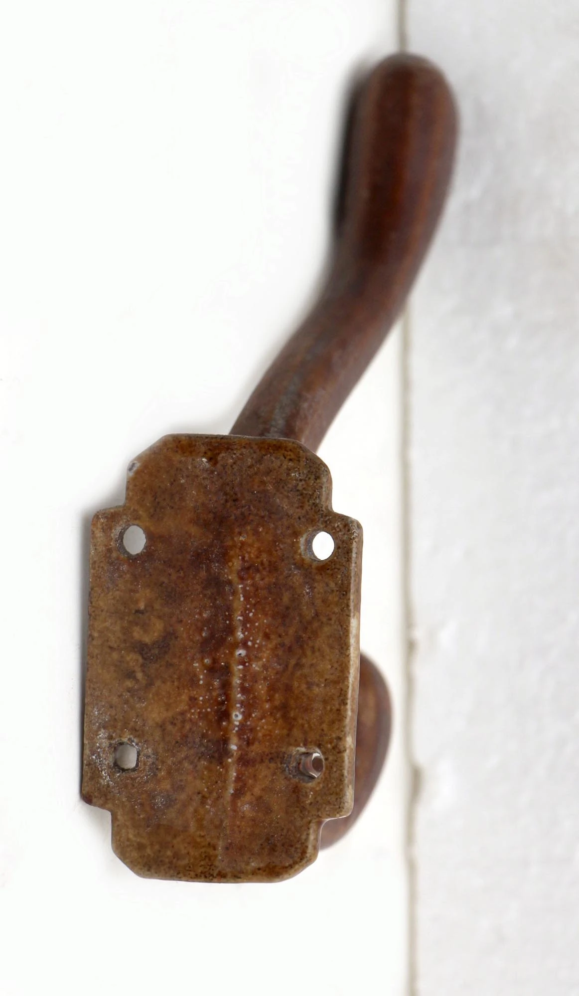 European Brown Vintage Porcelain Double Wall Hook 8 European Brown Vintage Porcelain Double Wall Hook - Image 6