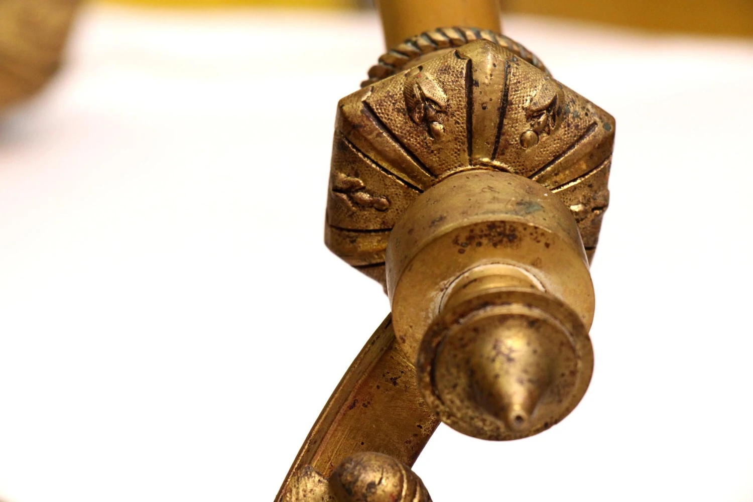 Antique 1930s French Bronze 6 Arm Chandelier 10 Antique 1930s French Bronze 6 Arm Chandelier - Image 8