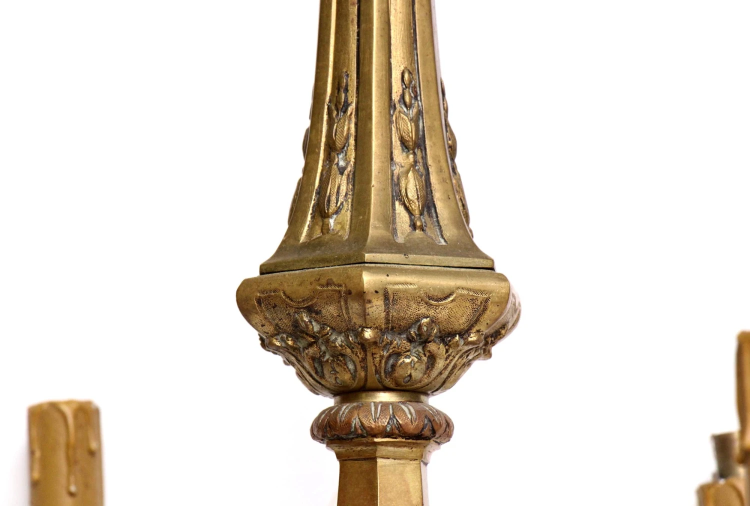 Antique 1930s French Bronze 6 Arm Chandelier 11 Antique 1930s French Bronze 6 Arm Chandelier - Image 9