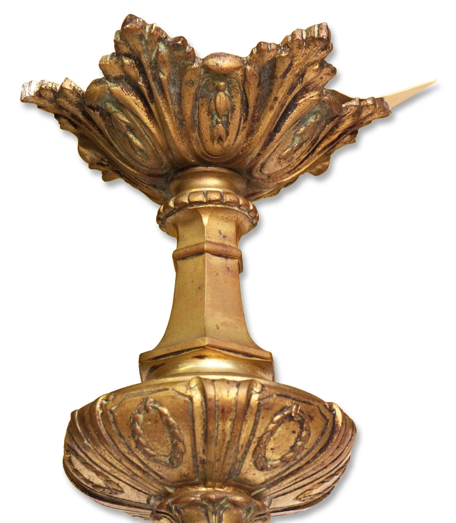 Antique 1930s French Bronze 6 Arm Chandelier 12 Antique 1930s French Bronze 6 Arm Chandelier - Image 10