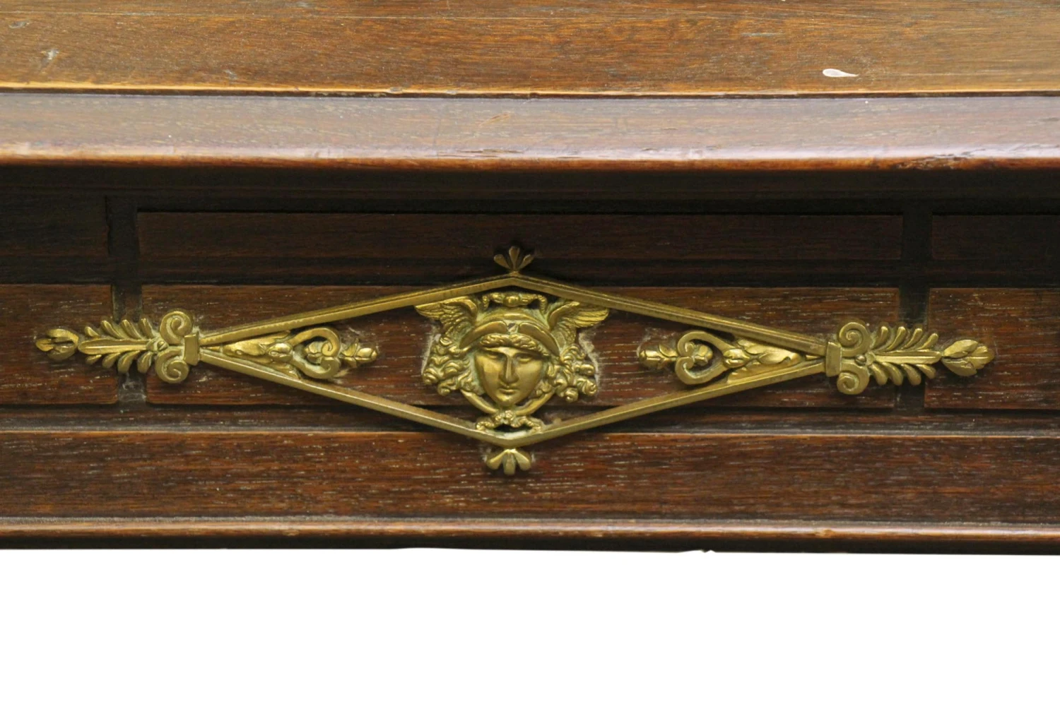 Antique Art Nouveau Carved Oak Mantel With Appliques 6 Antique Art Nouveau Carved Oak Mantel With Appliques - Image 4
