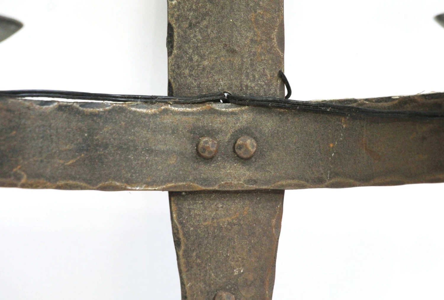 Set Of Three Arts & Crafts Iron Wall Sconces 6 Set Of Three Arts & Crafts Iron Wall Sconces - Image 4