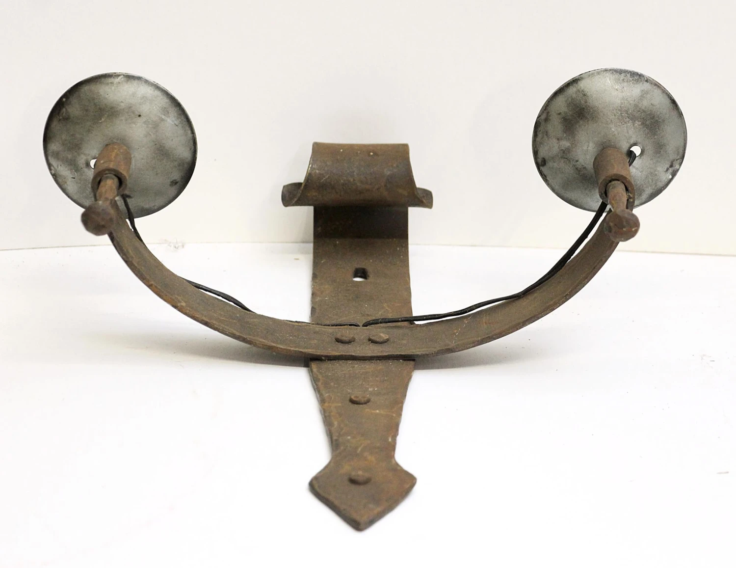 Set Of Three Arts & Crafts Iron Wall Sconces 8 Set Of Three Arts & Crafts Iron Wall Sconces - Image 6