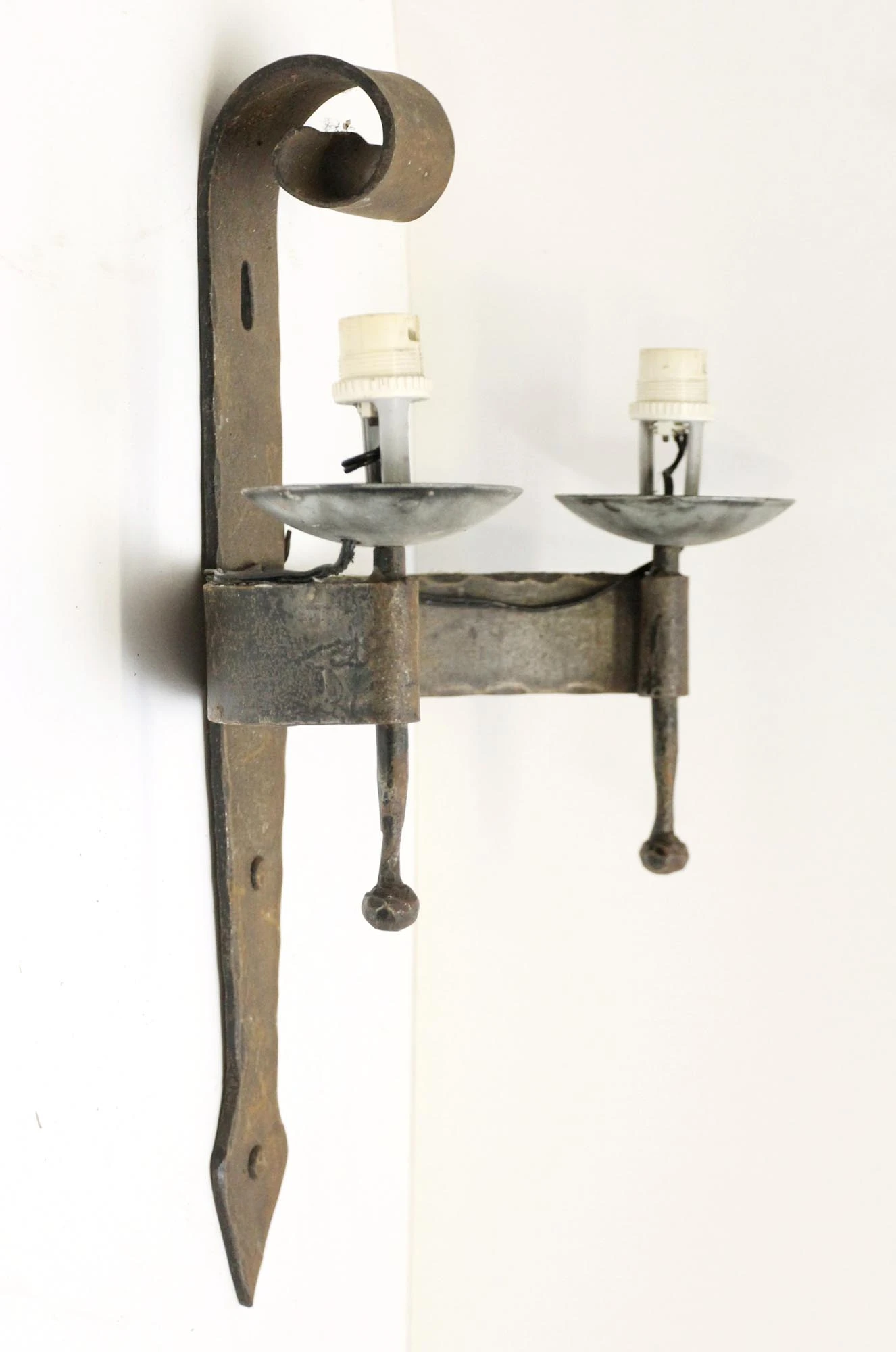Set Of Three Arts & Crafts Iron Wall Sconces 9 Set Of Three Arts & Crafts Iron Wall Sconces - Image 7
