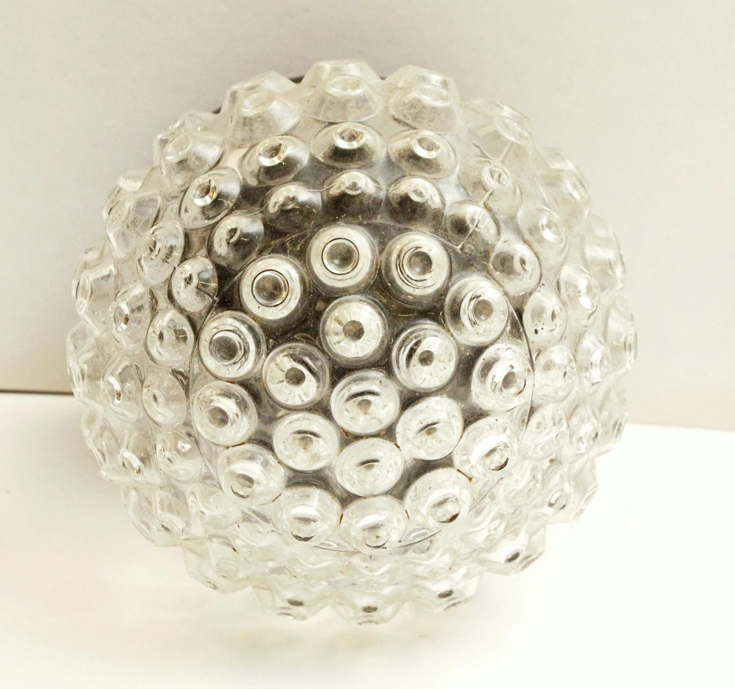 European Modern Bubbled Glass Semi Flush Angled Light Fixture 7 European Modern Bubbled Glass Semi Flush Angled Light Fixture - Image 5