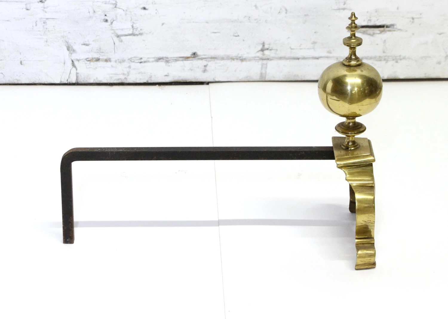 Pair Of Antique Victorian Edith Cavell Brass Andirons 6 Pair Of Antique Victorian Edith Cavell Brass Andirons - Image 4