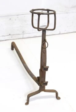 Pair Of Primitive Wrought Iron Antique Andirons 13 Pair Of Primitive Wrought Iron Antique Andirons -OGT Sale Store 21bel10623 04