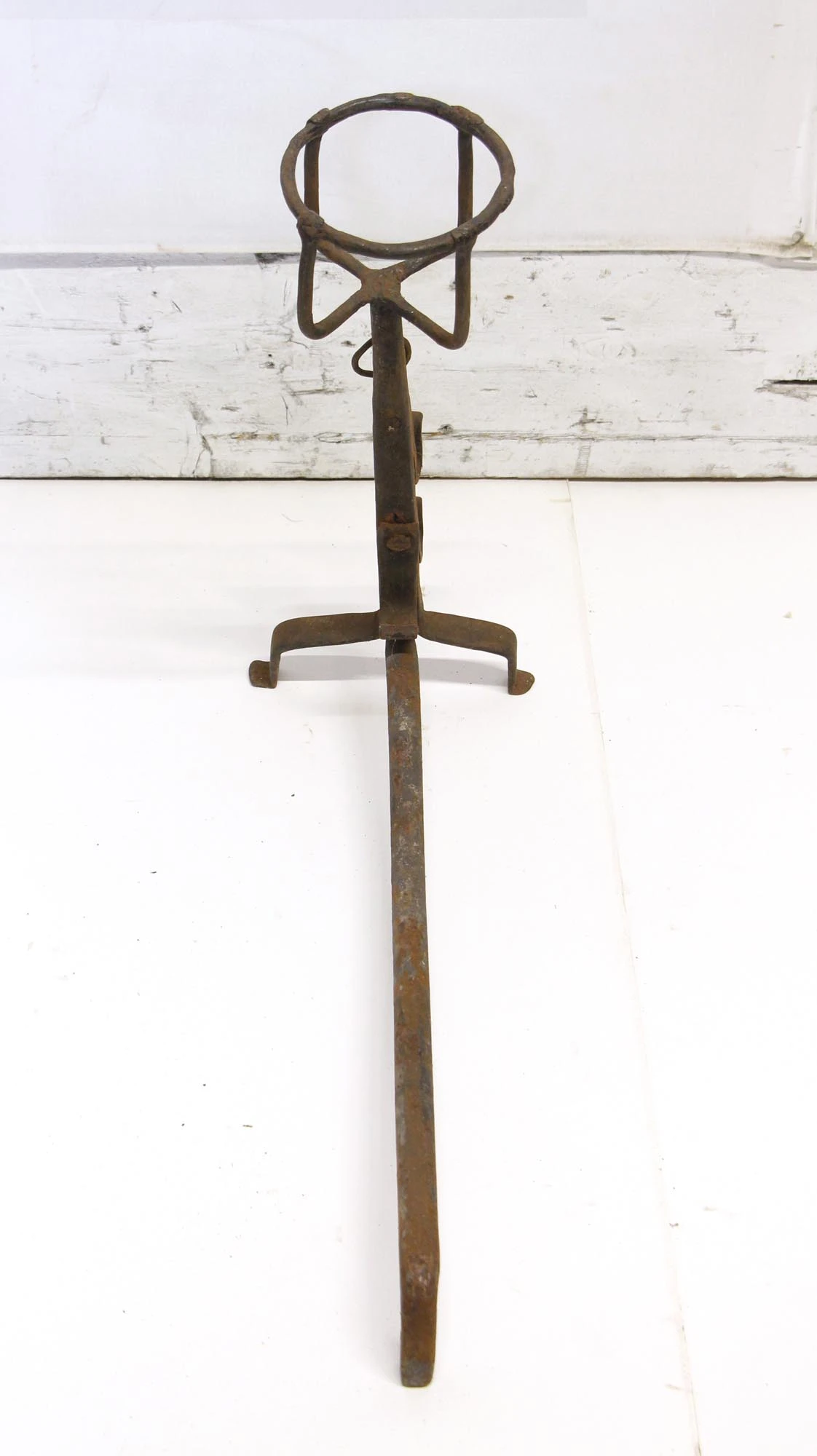 Pair Of Primitive Wrought Iron Antique Andirons 10 Pair Of Primitive Wrought Iron Antique Andirons - Image 8