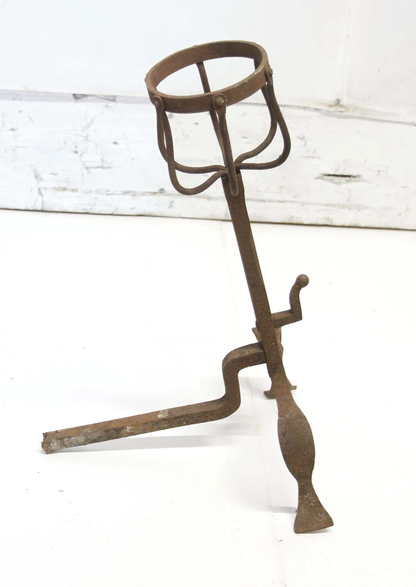 Pair Of Primitive Wrought Iron ‘Montignies’ Andirons 8 Pair Of Primitive Wrought Iron ‘Montignies’ Andirons - Image 6