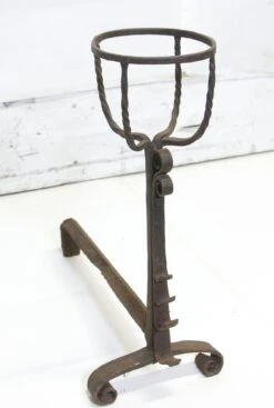 Pair Of Antique Primitive Wrought Iron Andirons 14 Pair Of Antique Primitive Wrought Iron Andirons -OGT Sale Store 21bel10642 04