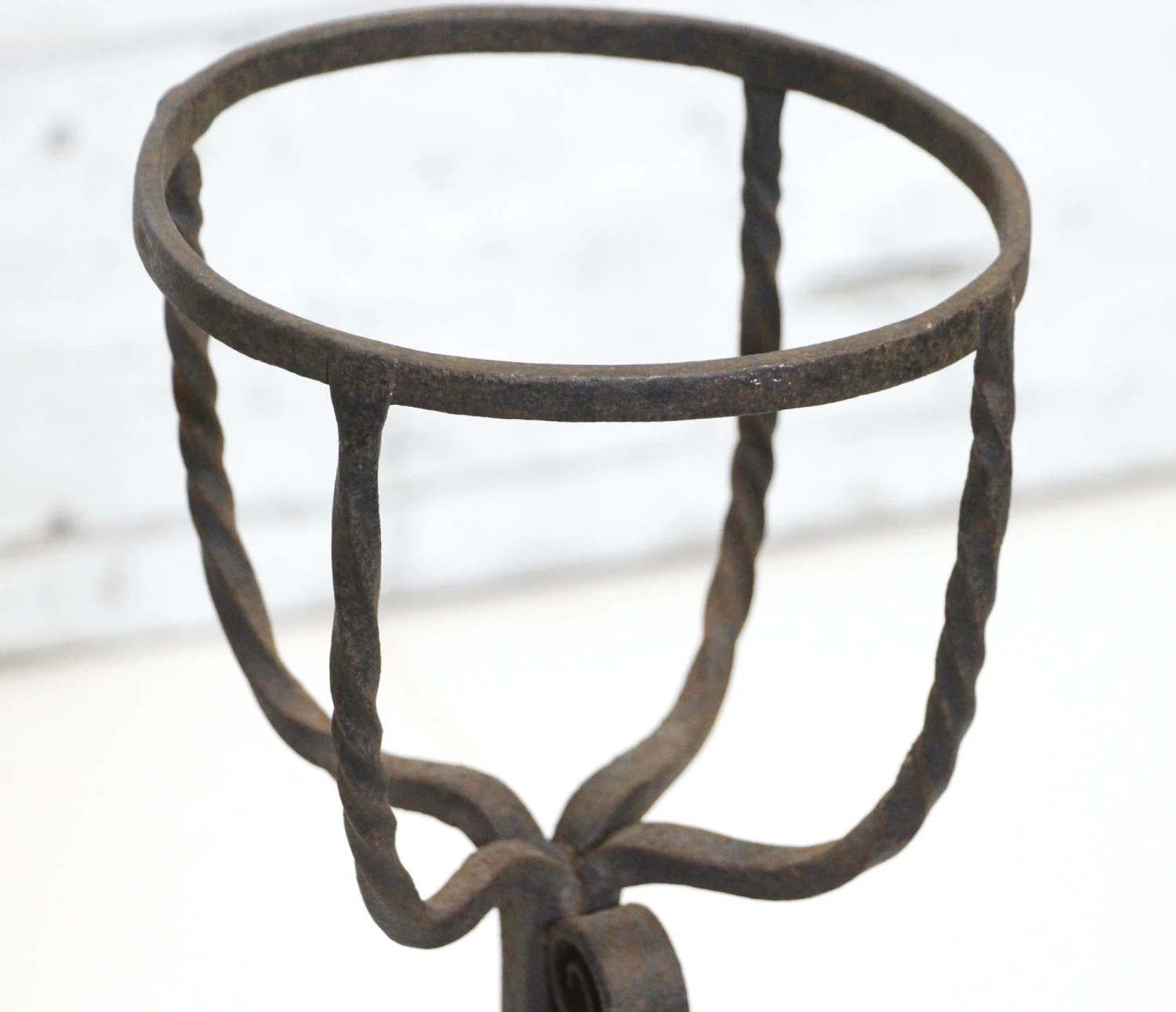 Pair Of Antique Primitive Wrought Iron Andirons 7 Pair Of Antique Primitive Wrought Iron Andirons - Image 5