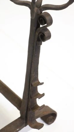 Pair Of Antique Primitive Wrought Iron Andirons 16 Pair Of Antique Primitive Wrought Iron Andirons -OGT Sale Store 21bel10642 06