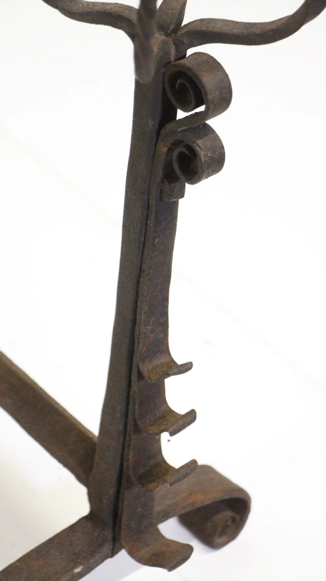Pair Of Antique Primitive Wrought Iron Andirons 8 Pair Of Antique Primitive Wrought Iron Andirons - Image 6