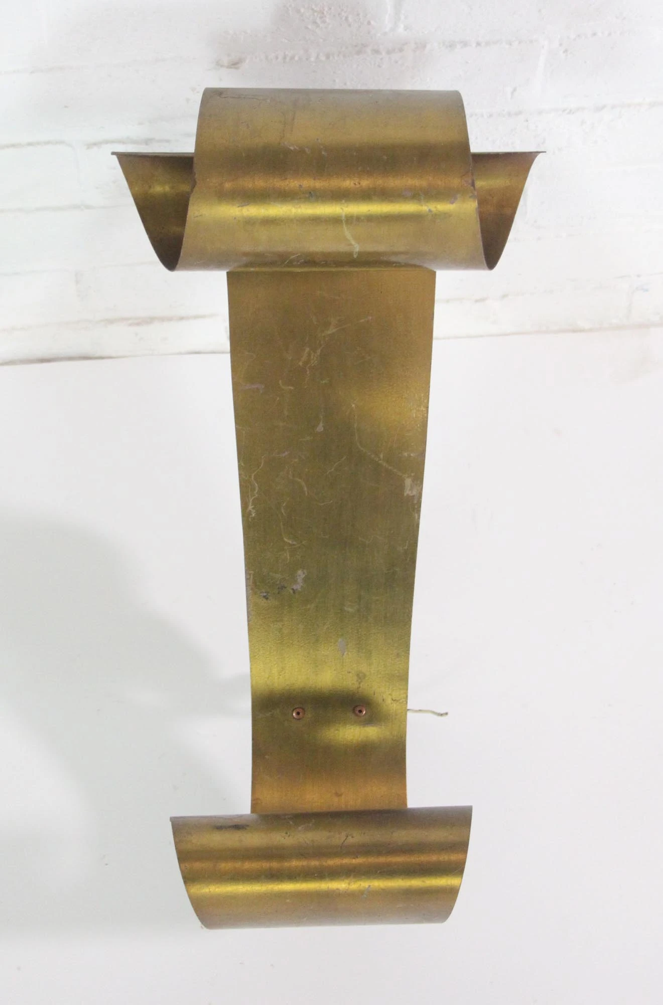 Pair Of Mid Century French Curved Brass Wall Sconces 7 Pair Of Mid Century French Curved Brass Wall Sconces - Image 5