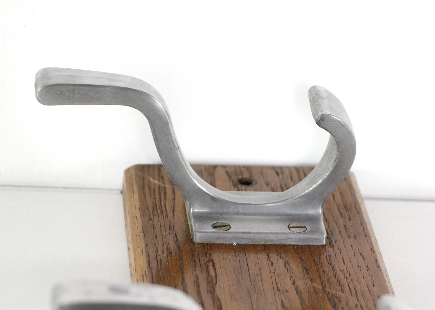 European Mid Century 4 Aluminum Hook Wall Rack 7 European Mid Century 4 Aluminum Hook Wall Rack - Image 5