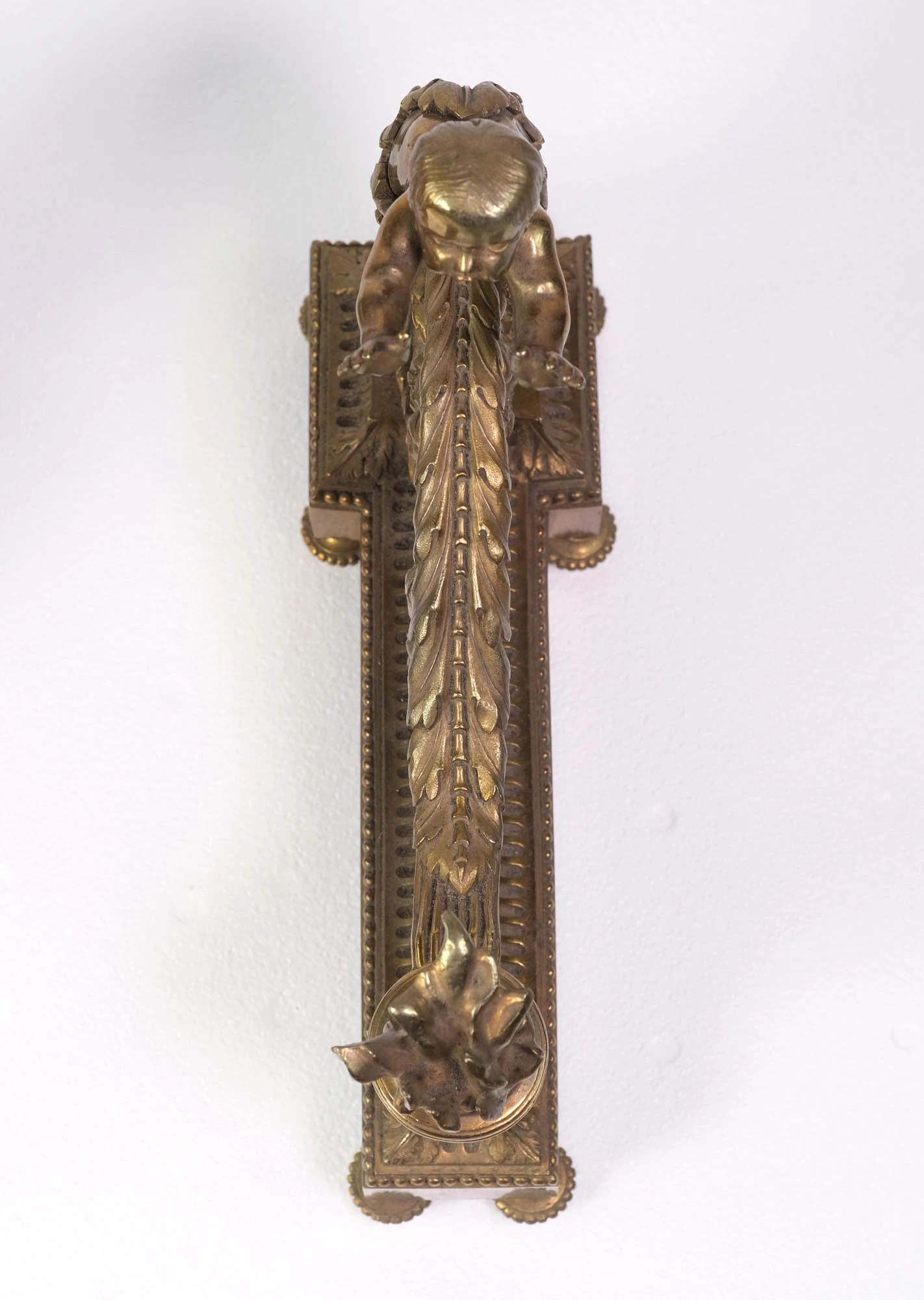 Pair Of European Antique Louis XV Bronze Cherub Chenets 9 Pair Of European Antique Louis XV Bronze Cherub Chenets - Image 7