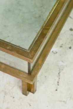 European Vintage 43 In. Brass & Clear Glass Display Case Table 22 European Vintage 43 In. Brass & Clear Glass Display Case Table -OGT Sale Store 22bel10780 07