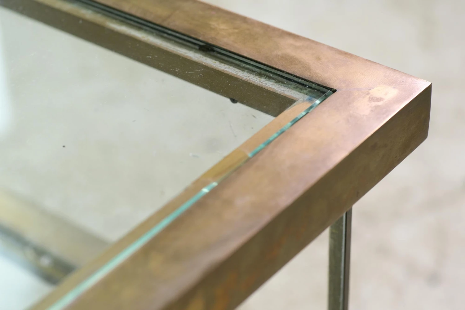 European Vintage 43 In. Brass & Clear Glass Display Case Table 14 European Vintage 43 In. Brass & Clear Glass Display Case Table - Image 12