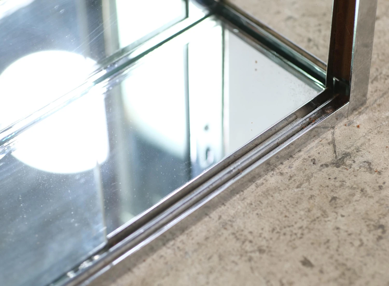 European Chrome Plated Brass & Glass Display Case 7 European Chrome Plated Brass & Glass Display Case - Image 5