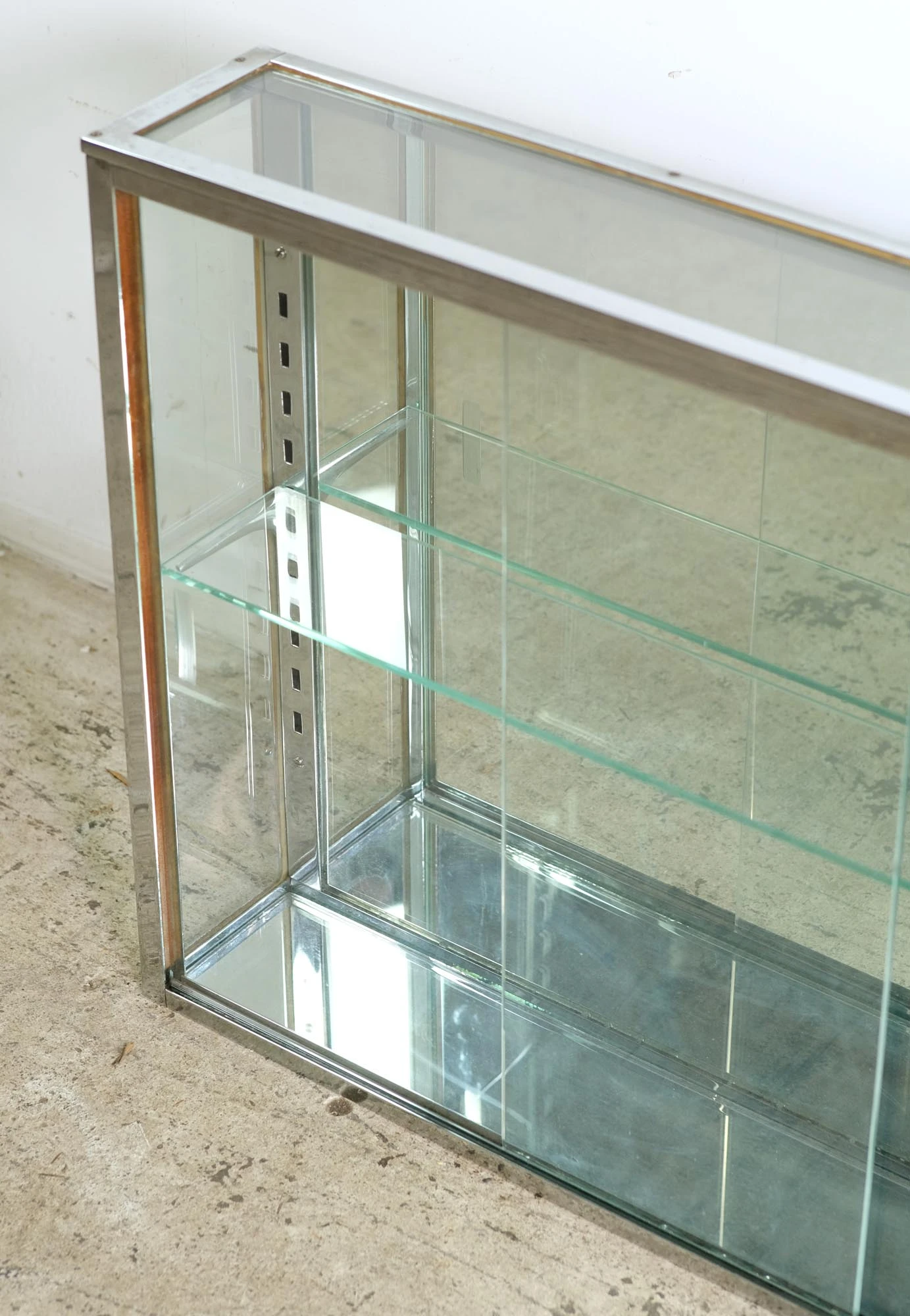 European Chrome Plated Brass & Glass Display Case 12 European Chrome Plated Brass & Glass Display Case - Image 10