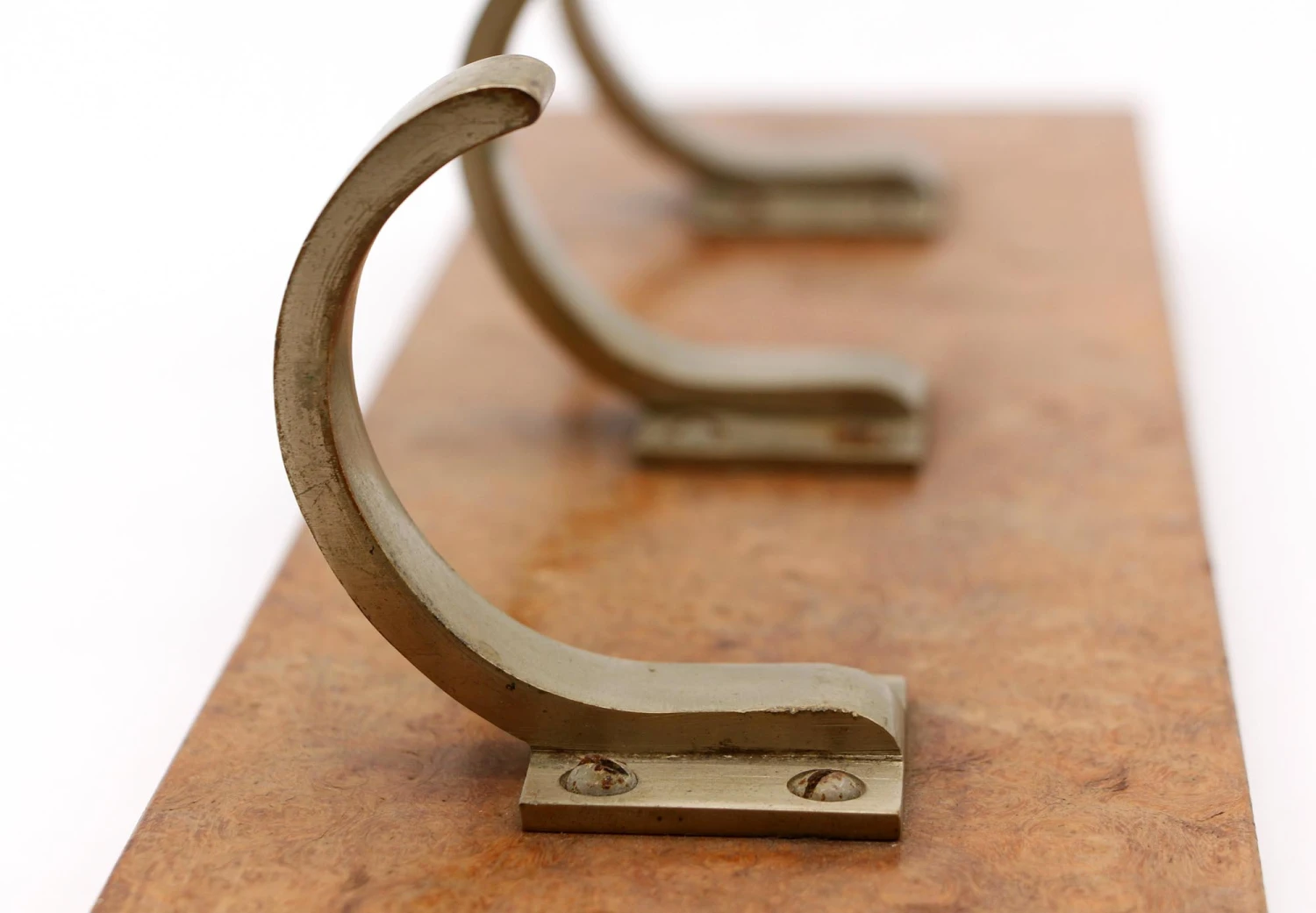 European Vintage Aluminum Triple Hook Wall Rack 6 European Vintage Aluminum Triple Hook Wall Rack - Image 4