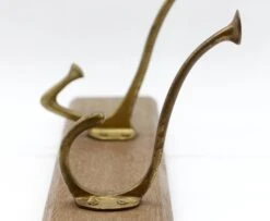 European Vintage Brass Hook Rack On Wooden Plank 18 European Vintage Brass Hook Rack On Wooden Plank -OGT Sale Store 22bel10864 07