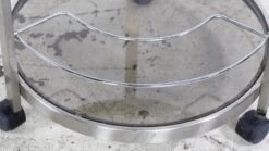 European Nickeled Steel Round Tinted Glass Bar Cart 14 European Nickeled Steel Round Tinted Glass Bar Cart -OGT Sale Store 23bel10843 04