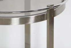 European Nickeled Steel Round Tinted Glass Bar Cart 18 European Nickeled Steel Round Tinted Glass Bar Cart -OGT Sale Store 23bel10843 08