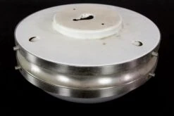 European Mid Century Aluminum & Glass Italian Flush Ceiling Light 12 European Mid Century Aluminum & Glass Italian Flush Ceiling Light -OGT Sale Store 23bel10999 05