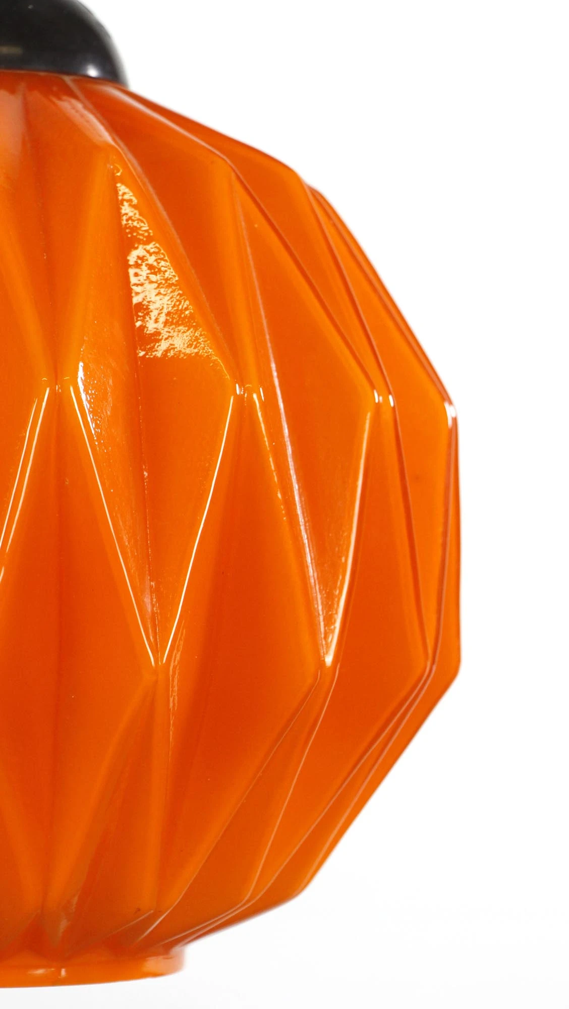 European Mid Century Modern Orange Geometric Glass Pendant Light 6 European Mid Century Modern Orange Geometric Glass Pendant Light - Image 4