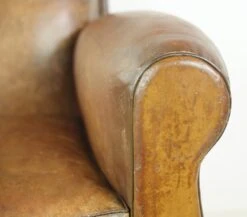 European Brown Leather Steel Studded Club Chair 18 European Brown Leather Steel Studded Club Chair -OGT Sale Store 23bel11028 04