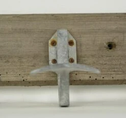 Vintage European French 4 Aluminum Hooks Chestnut Wall Rack 19 Vintage European French 4 Aluminum Hooks Chestnut Wall Rack -OGT Sale Store 24bel11067 04