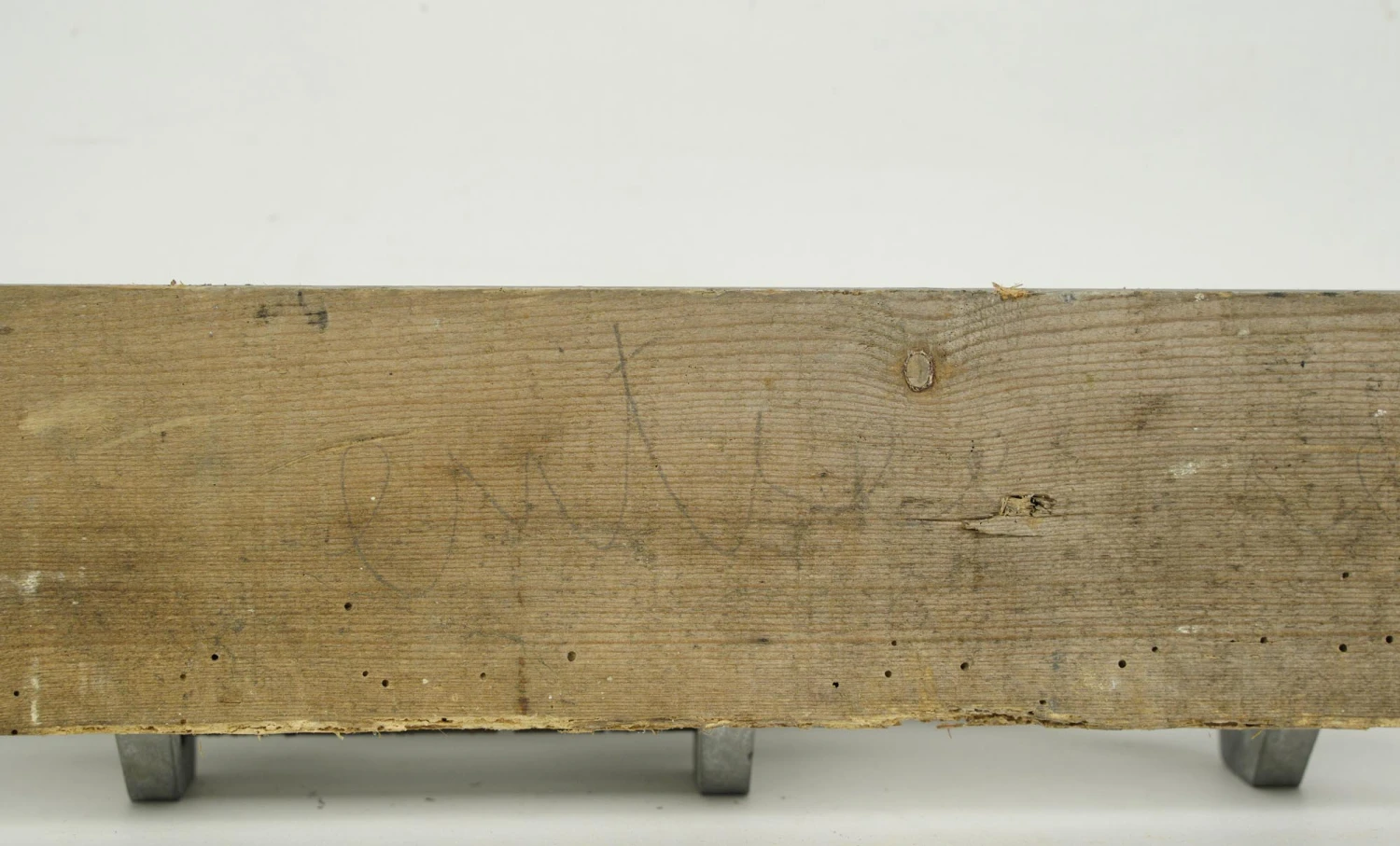 Vintage European French 4 Aluminum Hooks Chestnut Wall Rack 12 Vintage European French 4 Aluminum Hooks Chestnut Wall Rack - Image 10