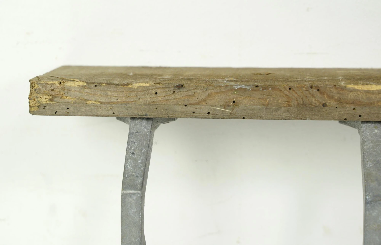 Vintage European French 4 Aluminum Hooks Chestnut Wall Rack 14 Vintage European French 4 Aluminum Hooks Chestnut Wall Rack - Image 12