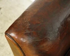 Pair Of European Brown French Leather Club Chairs 25 Pair Of European Brown French Leather Club Chairs -OGT Sale Store 24bel11080 08