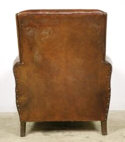 Pair Of European Brown French Leather Club Chairs 26 Pair Of European Brown French Leather Club Chairs -OGT Sale Store 24bel11080 09