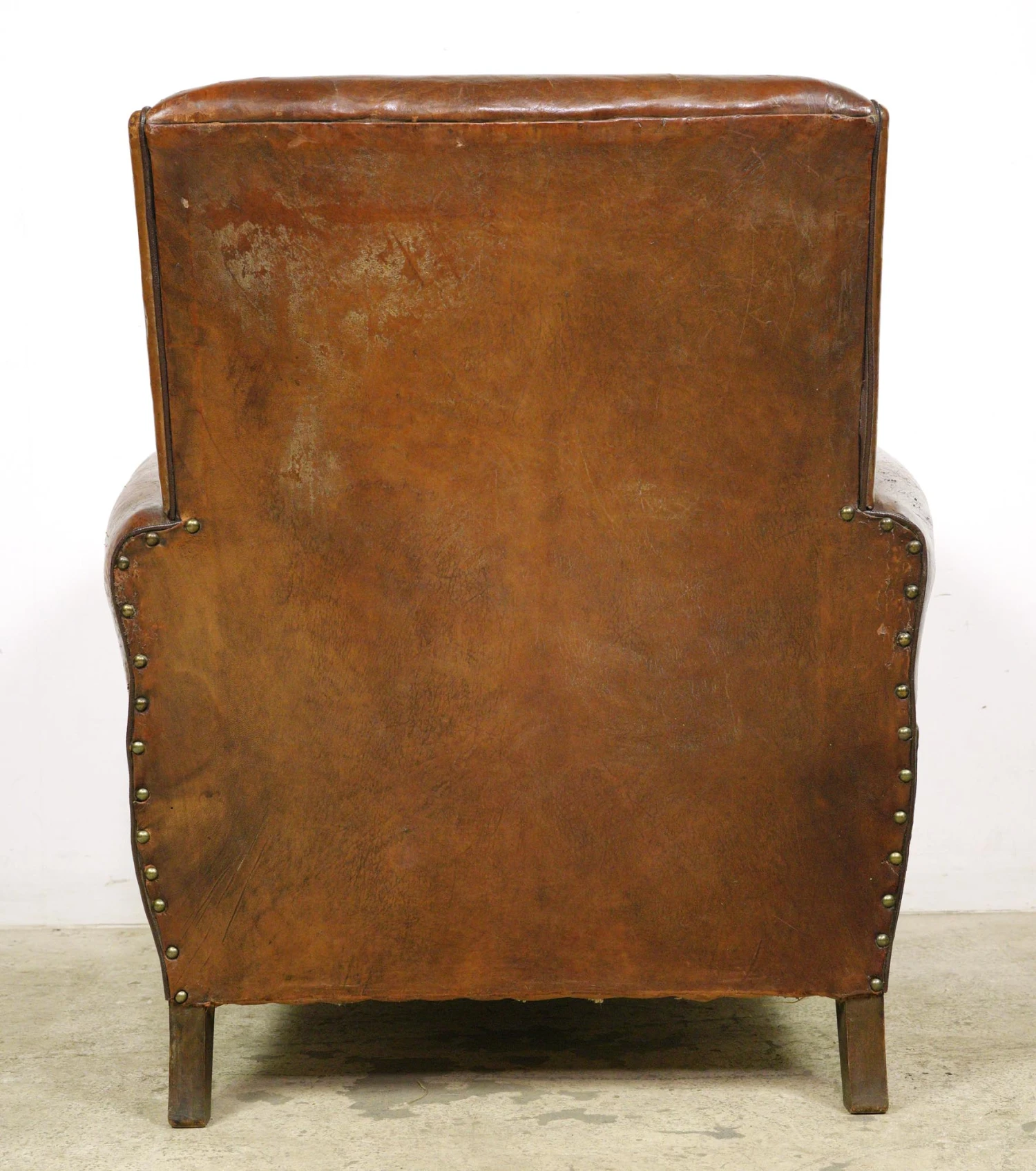 Pair Of European Brown French Leather Club Chairs 11 Pair Of European Brown French Leather Club Chairs - Image 9