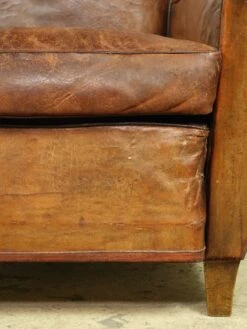 Pair Of European Brown French Leather Club Chairs 29 Pair Of European Brown French Leather Club Chairs -OGT Sale Store 24bel11080 12