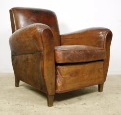 Pair Of European Brown French Leather Club Chairs 30 Pair Of European Brown French Leather Club Chairs -OGT Sale Store 24bel11080 13