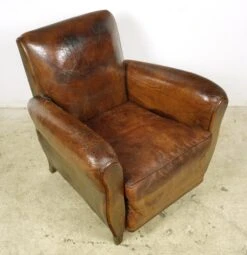 Pair Of European Brown French Leather Club Chairs 31 Pair Of European Brown French Leather Club Chairs -OGT Sale Store 24bel11080 14