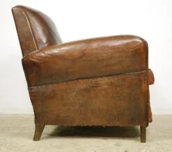 Pair Of European Brown French Leather Club Chairs 32 Pair Of European Brown French Leather Club Chairs -OGT Sale Store 24bel11080 15