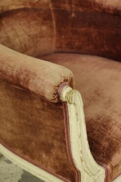 Antique European Velvet & Wood Frame Armchair 23 Antique European Velvet & Wood Frame Armchair -OGT Sale Store 24bel11085 08