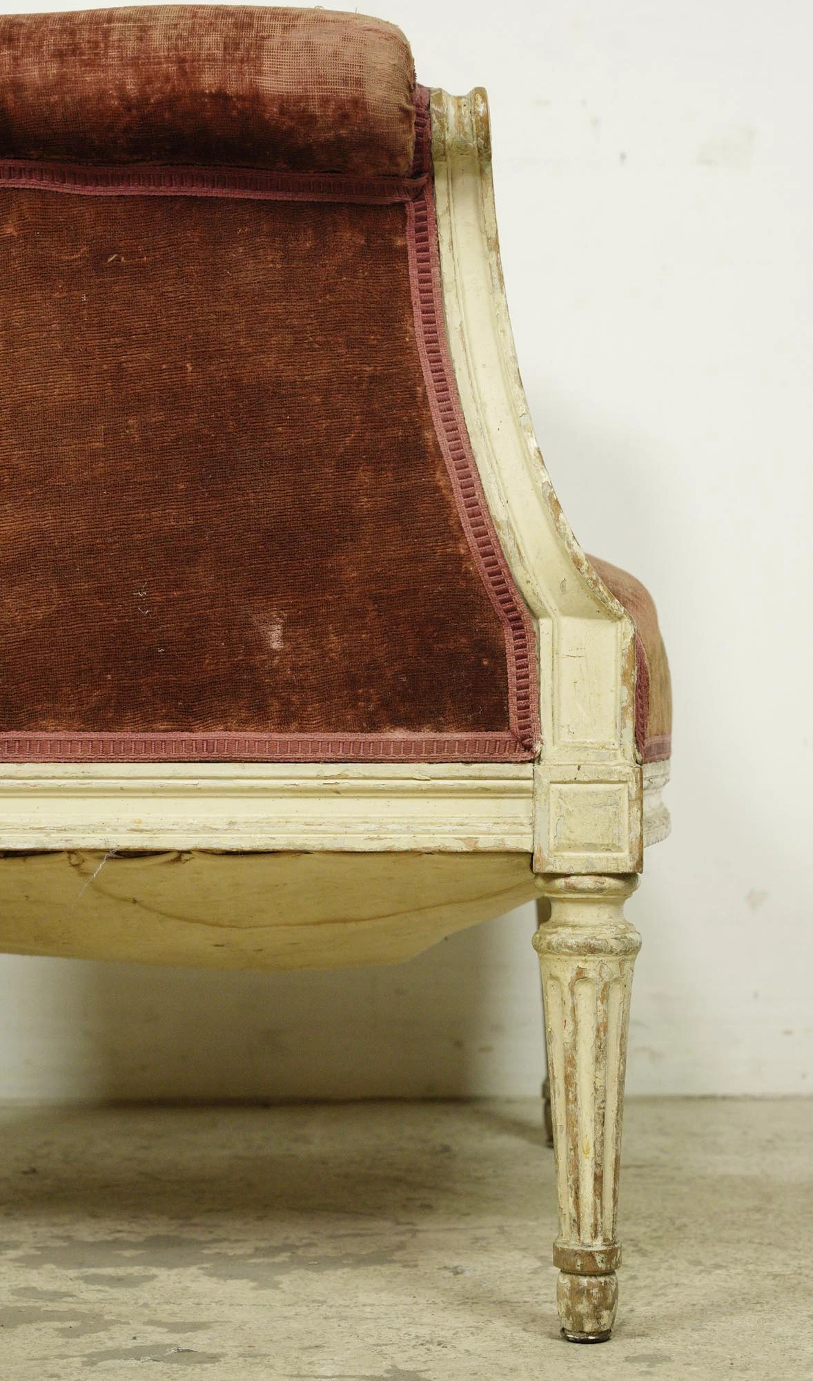 Antique European Velvet & Wood Frame Armchair 14 Antique European Velvet & Wood Frame Armchair - Image 12