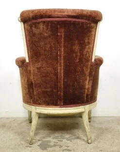 Antique European Velvet & Wood Frame Armchair 28 Antique European Velvet & Wood Frame Armchair -OGT Sale Store 24bel11085 13