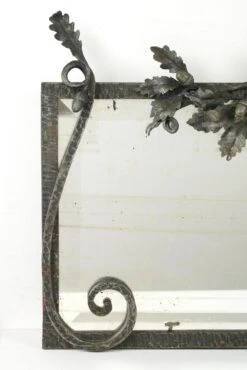 Vintage European French Art Deco Wrought Iron Wall Mirror 18 Vintage European French Art Deco Wrought Iron Wall Mirror -OGT Sale Store 24bel11093 04