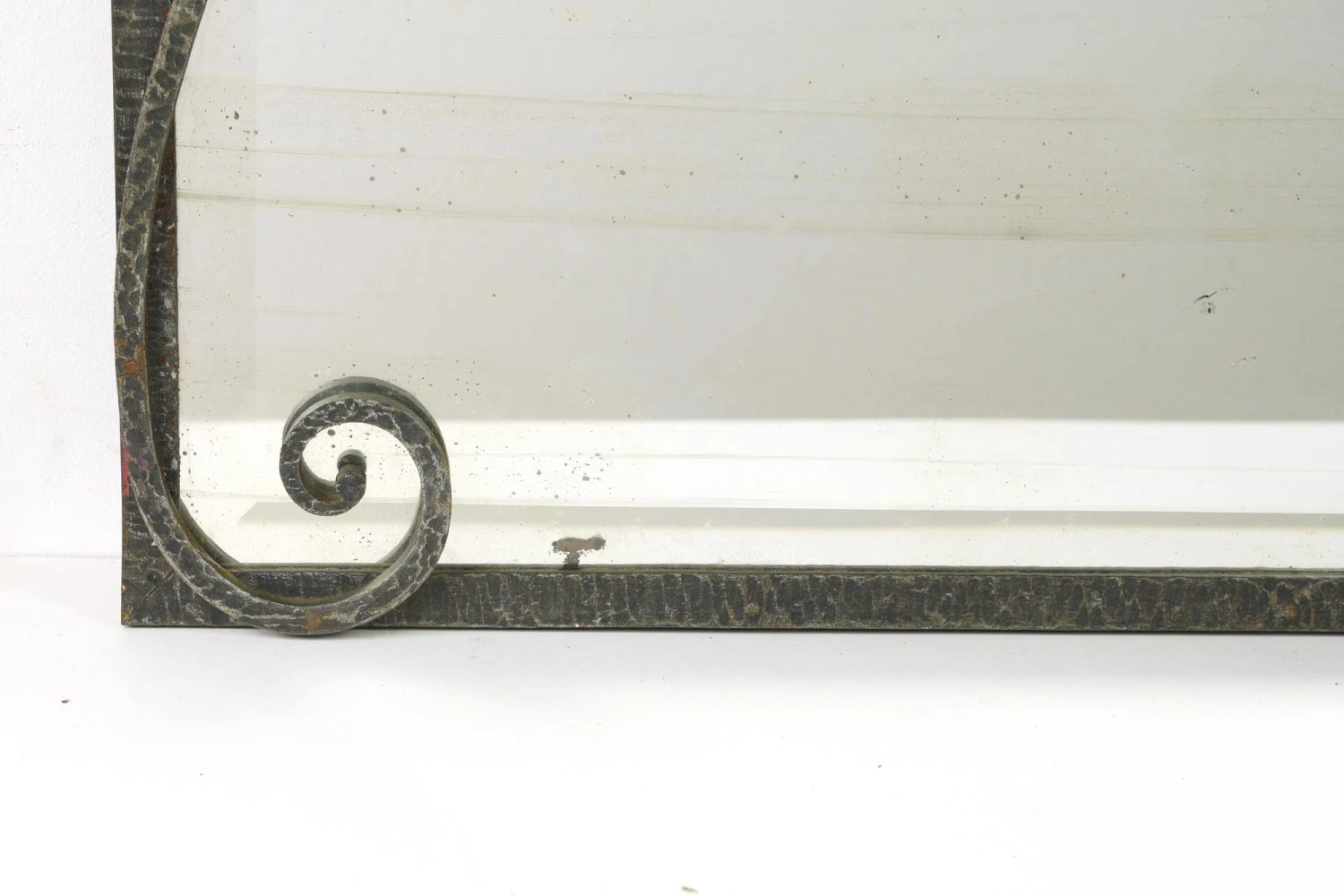 Vintage European French Art Deco Wrought Iron Wall Mirror 7 Vintage European French Art Deco Wrought Iron Wall Mirror - Image 5