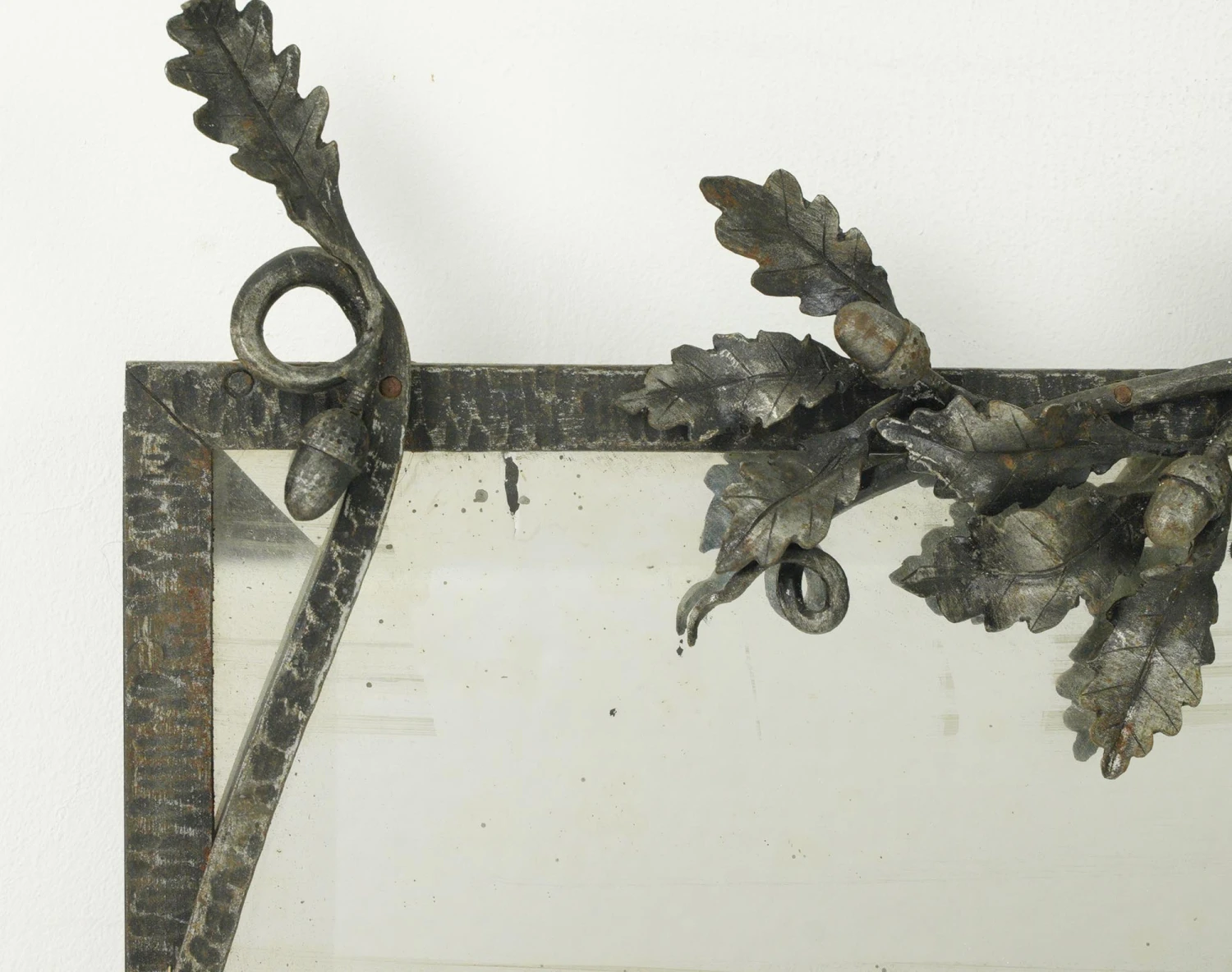 Vintage European French Art Deco Wrought Iron Wall Mirror 8 Vintage European French Art Deco Wrought Iron Wall Mirror - Image 6