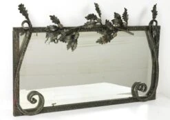 Vintage European French Art Deco Wrought Iron Wall Mirror 21 Vintage European French Art Deco Wrought Iron Wall Mirror -OGT Sale Store 24bel11093 07